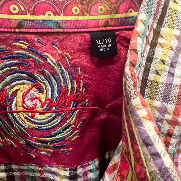 Robert Graham Mens Button Striped Shirt Size XL/TG Multicolored - Picture 11 of 12